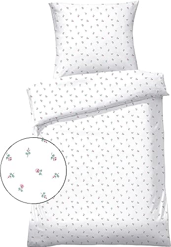 Dyckhoff Bettwäsche Weichfrottier rosa-weiß Größe 1x 155x220 cm + 1x 80x80 cm von Dyckhoff