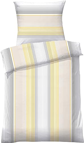 Dyckhoff Bettwäsche Weichfrottier senf-beige-grau Größe 135x200 cm (80x80 cm) von Dyckhoff