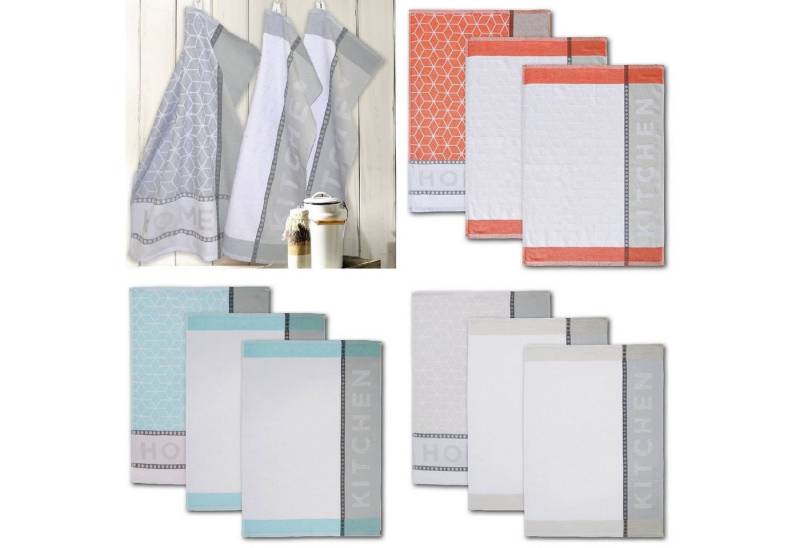 Dyckhoff Geschirrtuch 3er Set 'Home/Kitchen' 50 x 70 cm von Dyckhoff