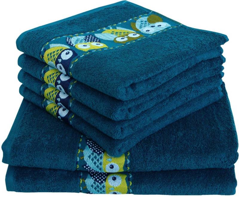 Dyckhoff Handtuch Set Eulen, Frottier (6-St), 4 Handtücher (50 x 100 cm), 2 Duschtücher (70 x 140 cm) von Dyckhoff