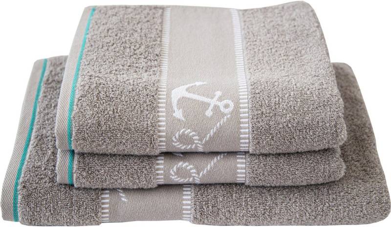 Dyckhoff Handtuch Set Maritim, Voyage, Frottier (Set, 3-St), 2 Handtücher (50x100cm), 1 Duschtuch (70x140cm) von Dyckhoff