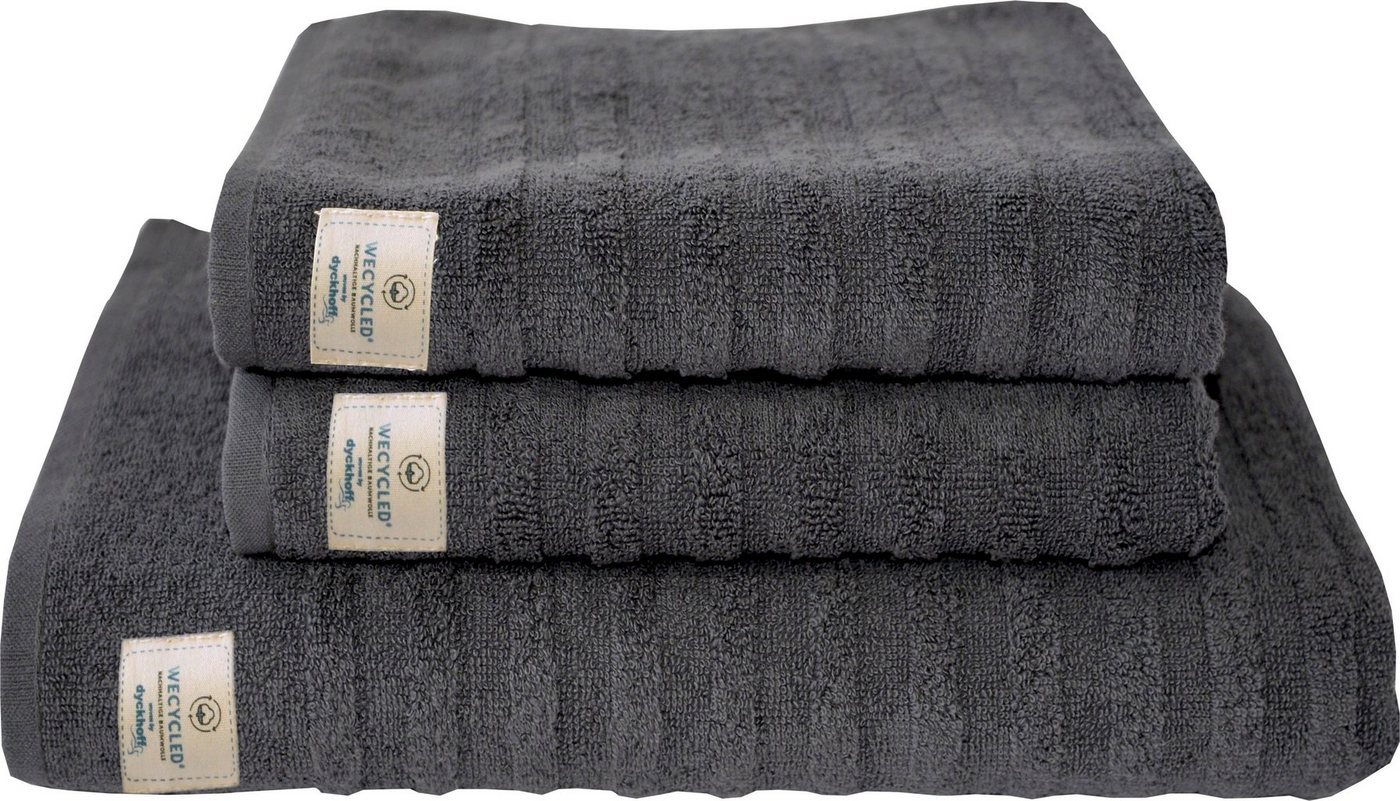 Dyckhoff Handtuch Set Wecycled, Walkfrottier (Set, 3-St), 2 Handtücher (50x100cm), 1 Duschtuch (70x140cm) von Dyckhoff