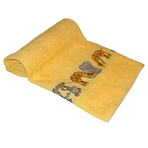 Badetuch Baby Ökotex100 Gelb Tiere 70x140 cm 100 % Baumwolle von Dyckhoff