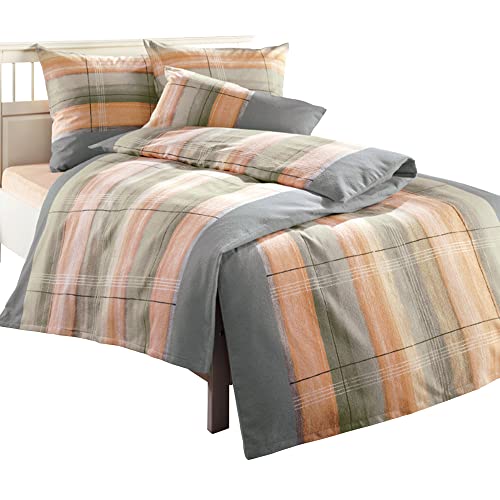 Dyckhoff Kissenbezug Weichfrottier grau-apricot Größe 40x80 cm von Dyckhoff