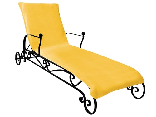 Dyckhoff Schonbezug für Gartenmöbel - mit Kapuze für besten Halt 270.289, Gartenliege (70 x 200 cm), gelb von Dyckhoff