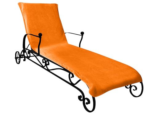 Dyckhoff Schonbezug für Gartenmöbel - mit Kapuze für besten Halt 270.289, Gartenliege (70 x 200 cm), orange von Dyckhoff