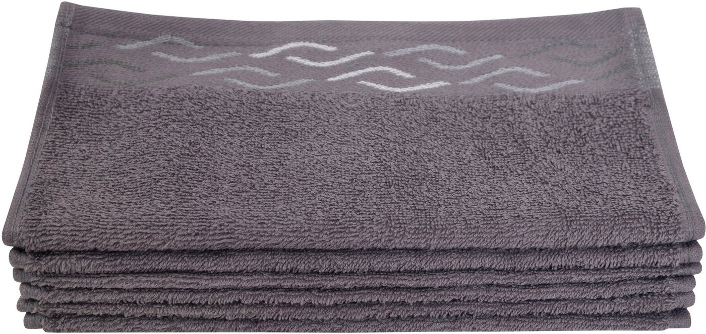 Dyckhoff Seiftuch Wave, Frottier (Set, 6-St), mit Jacquard-Bordüre von Dyckhoff