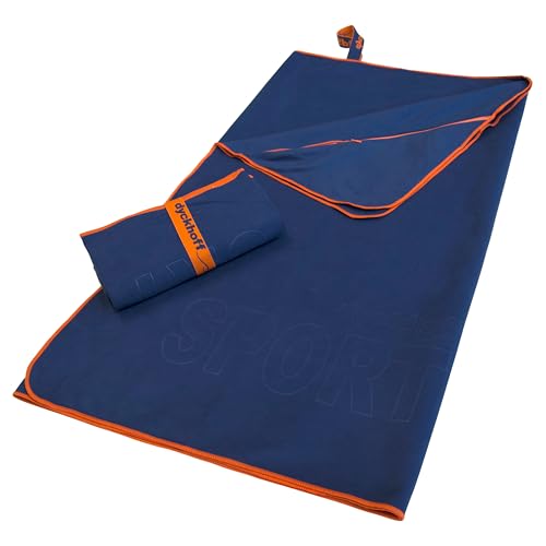 Dyckhoff Sporttuch Microfaser dunkelblau Größe 60x120 cm mit Reißverschlusstasche und Schlaufe von Dyckhoff