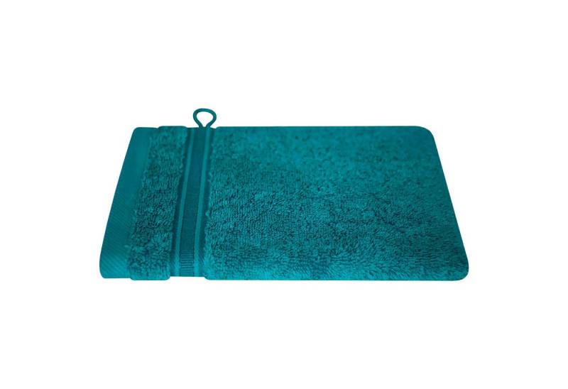 Dyckhoff Waschhandschuh Waschlappen SIENA, Smaragdblau, B 16 cm, L 21 cm, (1-St), 100 % Baumwolle von Dyckhoff