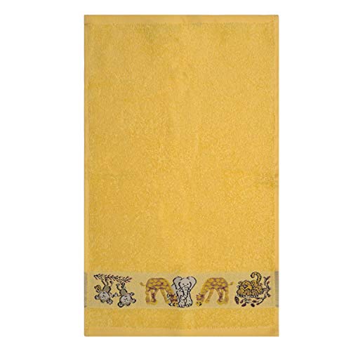 Kinder Gästehandtuch Ökotex100 30x50 cm Baumwolle Gelb Tiere von Dyckhoff