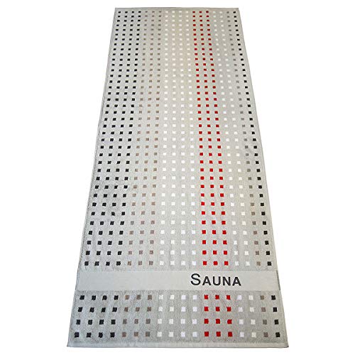 Dyckhoff Saunatuch kariert 80 x 200 cm - 450g/m2 - Oeko Tex 100 Frottee Baumwolle (Silbergrau) von Dyckhoff