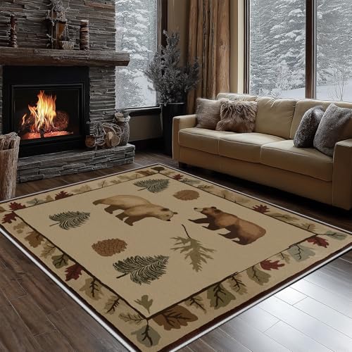 Dyjuaa Bär Waldtiere Fußmatte Schmutzfangmatte 60x90cm, Kiefer Tannenzapfen Teppich Antirutsch Waschbar, Teppich Kurzflor für Hund, Eingang, Haustür, Balkon, Küche, Flur Dyjuaa Bär Waldtiere Fußmatte Schmutzfangmatte 60x90cm, Kiefer Tannenzapfen Teppich Antirutsch Waschbar, Teppich Kurzflor für Hund, Eingang, Haustür, Balkon, Küche, Flur von Dyjuaa