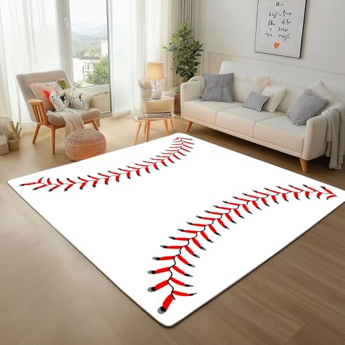 Dyjuaa Baseball Muster Waschbarer Teppich 200x200 cm, Modern Minimalismus Teppiche Wohnzimmer Anti Rutsch Große Teppiche Schlafzimmer Weich Kurzflor Carpet Matte Kinderteppich Dyjuaa Baseball Muster Waschbarer Teppich 200x200 cm, Modern Minimalismus Teppiche Wohnzimmer Anti Rutsch Große Teppiche Schlafzimmer Weich Kurzflor Carpet Matte Kinderteppich von Dyjuaa