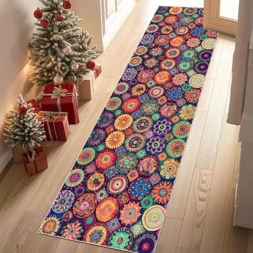 Dyjuaa Bohemian Mandala Blumen Waschbar Läufer Teppich Flur Boho Exotisch Ethnischer Küchen Teppichläufer 60x120 cm Kurzflor rutschfest Carpet für Fußmatte Schlafzimmer Bettvorleger Waschküche Dyjuaa Bohemian Mandala Blumen Waschbar Läufer Teppich Flur Boho Exotisch Ethnischer Küchen Teppichläufer 60x120 cm Kurzflor rutschfest Carpet für Fußmatte Schlafzimmer Bettvorleger Waschküche von Dyjuaa
