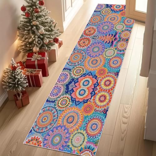 Dyjuaa Bohemian Mandala Waschbar Läufer Teppich Flur Boho Runde Blumen Küchen Teppichläufer 60x120 cm Kurzflor rutschfest Carpet für Fußmatte Schlafzimmer Bettvorleger Waschküche Dyjuaa Bohemian Mandala Waschbar Läufer Teppich Flur Boho Runde Blumen Küchen Teppichläufer 60x120 cm Kurzflor rutschfest Carpet für Fußmatte Schlafzimmer Bettvorleger Waschküche von Dyjuaa