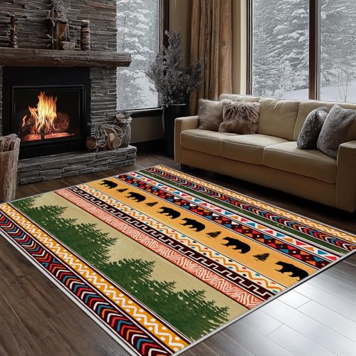 Dyjuaa Boho Ethnischer Geometrie Streifen Fußmatte Schmutzfangmatte 60x90cm, Bär Tiere Teppich Antirutsch Waschbar, Teppich Kurzflor für Hund, Eingang, Haustür, Balkon, Küche, Flur Dyjuaa Boho Ethnischer Geometrie Streifen Fußmatte Schmutzfangmatte 60x90cm, Bär Tiere Teppich Antirutsch Waschbar, Teppich Kurzflor für Hund, Eingang, Haustür, Balkon, Küche, Flur von Dyjuaa