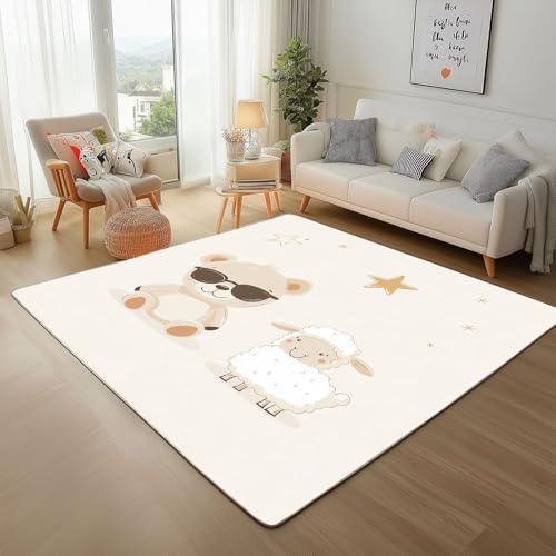 Dyjuaa Cartoon Bär Schaf Waschbarer Teppich 200x200 cm, Niedlich Tiere Teppiche Wohnzimmer Anti Rutsch Große Teppiche Schlafzimmer Weich Kurzflor Carpet Matte Kinderteppich Dyjuaa Cartoon Bär Schaf Waschbarer Teppich 200x200 cm, Niedlich Tiere Teppiche Wohnzimmer Anti Rutsch Große Teppiche Schlafzimmer Weich Kurzflor Carpet Matte Kinderteppich von Dyjuaa