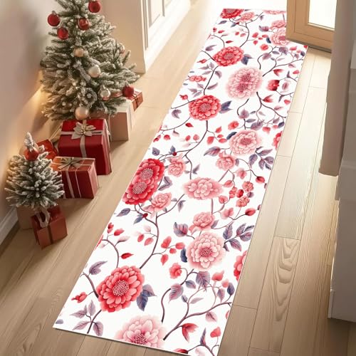 Dyjuaa Chinesischer Stil Blumen Waschbar Läufer Teppich Flur Zweige Blumenmuster Küchen Teppichläufer 60x120 cm Kurzflor rutschfest Carpet für Fußmatte Schlafzimmer Bettvorleger Waschküche Dyjuaa Chinesischer Stil Blumen Waschbar Läufer Teppich Flur Zweige Blumenmuster Küchen Teppichläufer 60x120 cm Kurzflor rutschfest Carpet für Fußmatte Schlafzimmer Bettvorleger Waschküche von Dyjuaa