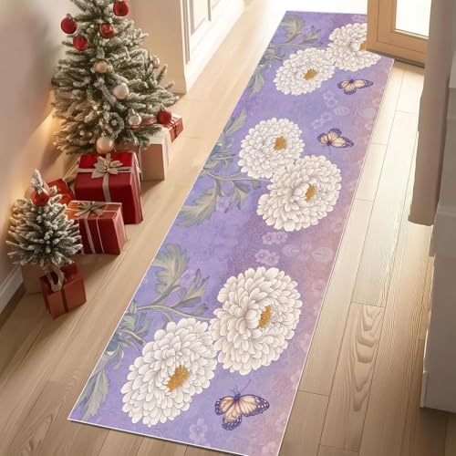 Dyjuaa Chrysantheme Blumen Schmetterling Waschbar Läufer Teppich Flur Japanische Stil Küchen Teppichläufer 60x120 cm Kurzflor rutschfest Carpet für Fußmatte Schlafzimmer Bettvorleger Waschküche Dyjuaa Chrysantheme Blumen Schmetterling Waschbar Läufer Teppich Flur Japanische Stil Küchen Teppichläufer 60x120 cm Kurzflor rutschfest Carpet für Fußmatte Schlafzimmer Bettvorleger Waschküche von Dyjuaa