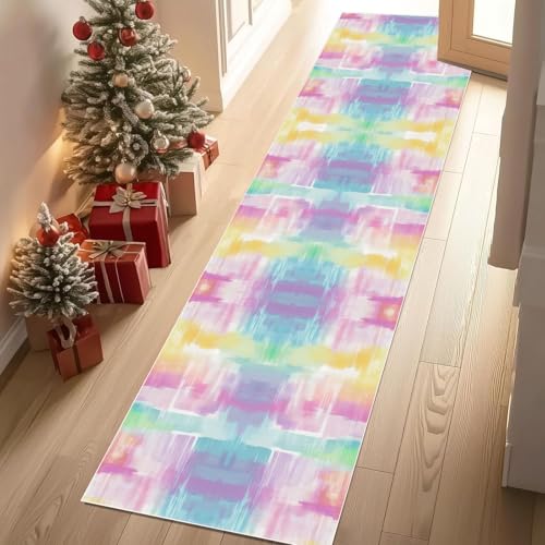 Dyjuaa Modern Gradient Waschbar Läufer Teppich Flur Regenbogen Küchen Teppichläufer 60x120 cm Kurzflor rutschfest Carpet für Fußmatte Schlafzimmer Bettvorleger Waschküche Dyjuaa Modern Gradient Waschbar Läufer Teppich Flur Regenbogen Küchen Teppichläufer 60x120 cm Kurzflor rutschfest Carpet für Fußmatte Schlafzimmer Bettvorleger Waschküche von Dyjuaa