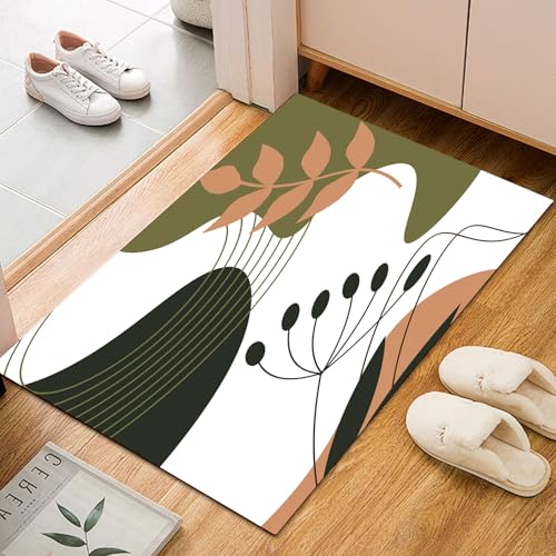 Dyjuaa Modern Minimalistisch Fußmatte Schmutzfangmatte 60x90cm, Geometrie Pflanzen Blätter Teppich Antirutsch Waschbar, Teppich Kurzflor für Hund, Eingang, Haustür, Balkon, Küche, Flur Dyjuaa Modern Minimalistisch Fußmatte Schmutzfangmatte 60x90cm, Geometrie Pflanzen Blätter Teppich Antirutsch Waschbar, Teppich Kurzflor für Hund, Eingang, Haustür, Balkon, Küche, Flur von Dyjuaa