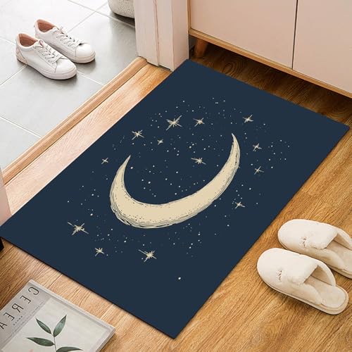 Dyjuaa Mond Stern Fußmatte Schmutzfangmatte 60x90cm, Nachthimmel Dunkelblau Teppich Antirutsch Waschbar, Teppich Kurzflor für Hund, Eingang, Haustür, Balkon, Küche, Flur Dyjuaa Mond Stern Fußmatte Schmutzfangmatte 60x90cm, Nachthimmel Dunkelblau Teppich Antirutsch Waschbar, Teppich Kurzflor für Hund, Eingang, Haustür, Balkon, Küche, Flur von Dyjuaa