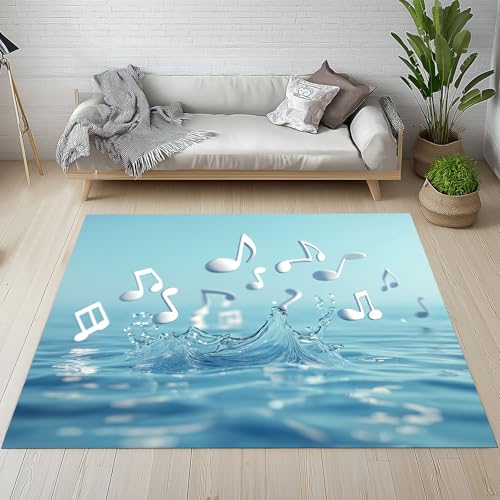 Dyjuaa Musiknoten Musik Waschbarer Teppich 200x280 cm, Wasserspritzer Carpet Wohnzimmer Anti Rutsch Große Teppiche Schlafzimmer Weich Kurzflor Teppiche Matte Kinderteppich Dyjuaa Musiknoten Musik Waschbarer Teppich 200x280 cm, Wasserspritzer Carpet Wohnzimmer Anti Rutsch Große Teppiche Schlafzimmer Weich Kurzflor Teppiche Matte Kinderteppich von Dyjuaa