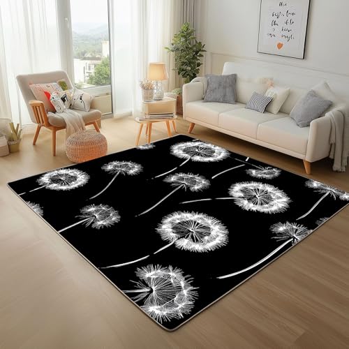 Dyjuaa Natur Minimalistisch Teppich Schlafzimmer 120x180 cm, Weiß Löwenzahn Waschbarer Teppiche Kinderzimmer Kurzflor Antirutschmatte Carpet Weich für Wohnzimmer Jugendzimmer Dyjuaa Natur Minimalistisch Teppich Schlafzimmer 120x180 cm, Weiß Löwenzahn Waschbarer Teppiche Kinderzimmer Kurzflor Antirutschmatte Carpet Weich für Wohnzimmer Jugendzimmer von Dyjuaa