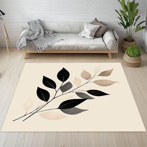 Dyjuaa Natur Pflanzen Blätter Waschbarer Teppich 200x280 cm, Modern Minimalistisch Carpet Wohnzimmer Anti Rutsch Große Teppiche Schlafzimmer Weich Kurzflor Teppiche Matte Kinderteppich Dyjuaa Natur Pflanzen Blätter Waschbarer Teppich 200x280 cm, Modern Minimalistisch Carpet Wohnzimmer Anti Rutsch Große Teppiche Schlafzimmer Weich Kurzflor Teppiche Matte Kinderteppich von Dyjuaa