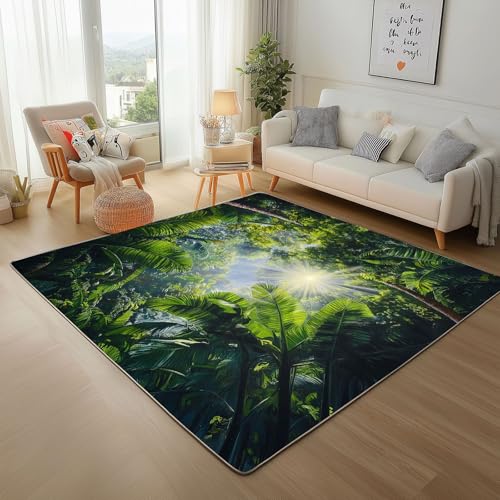 Dyjuaa Natur Scenery Waschbarer Teppich 200x200 cm, Tropischer Regenwald Pflanzen Teppiche Wohnzimmer Anti Rutsch Große Teppiche Schlafzimmer Weich Kurzflor Carpet Matte Kinderteppich Dyjuaa Natur Scenery Waschbarer Teppich 200x200 cm, Tropischer Regenwald Pflanzen Teppiche Wohnzimmer Anti Rutsch Große Teppiche Schlafzimmer Weich Kurzflor Carpet Matte Kinderteppich von Dyjuaa