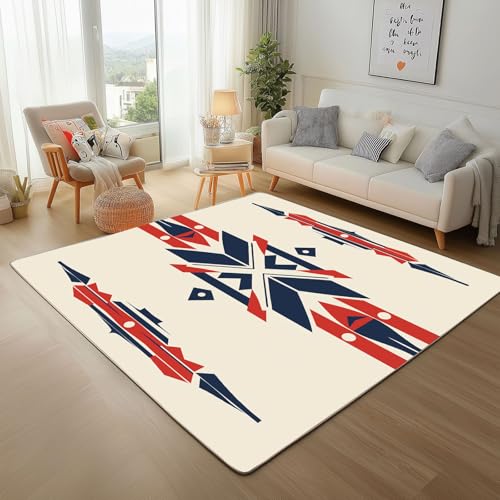 Dyjuaa Vintage Ethnischer Stil Teppich Schlafzimmer 120x180 cm, Azteken Geometrisch Waschbarer Teppiche Kinderzimmer Kurzflor Antirutschmatte Carpet Weich für Wohnzimmer Jugendzimmer Dyjuaa Vintage Ethnischer Stil Teppich Schlafzimmer 120x180 cm, Azteken Geometrisch Waschbarer Teppiche Kinderzimmer Kurzflor Antirutschmatte Carpet Weich für Wohnzimmer Jugendzimmer von Dyjuaa
