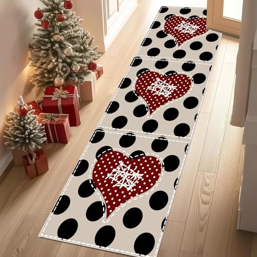 Dyjuaa Vintage Punkte Waschbar Läufer Teppich Flur Rot Liebe Herzen Küchen Teppichläufer 60x120 cm Kurzflor rutschfest Carpet für Fußmatte Schlafzimmer Bettvorleger Waschküche Dyjuaa Vintage Punkte Waschbar Läufer Teppich Flur Rot Liebe Herzen Küchen Teppichläufer 60x120 cm Kurzflor rutschfest Carpet für Fußmatte Schlafzimmer Bettvorleger Waschküche von Dyjuaa