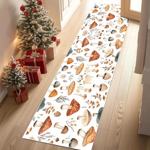 Dyjuaa Wald Pilz Teppich Läufer Flur 60x210 cm rutschfest Natur Botanisch Waschbar Weich Kurzflor Küchenläufer Carpet Schlafzimmer Bettvorleger Teppiche für Flur Waschküche Dyjuaa Wald Pilz Teppich Läufer Flur 60x210 cm rutschfest Natur Botanisch Waschbar Weich Kurzflor Küchenläufer Carpet Schlafzimmer Bettvorleger Teppiche für Flur Waschküche von Dyjuaa