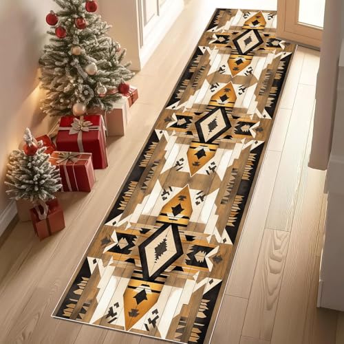 Dyjuaa Western Azteken Navajo Teppich Läufer Flur 60x180 cm rutschfest Retro Ethnischer Geometrie Waschbar Weich Kurzflor Küchenläufer Carpet Schlafzimmer Bettvorleger Teppiche für Flur Waschküche Dyjuaa Western Azteken Navajo Teppich Läufer Flur 60x180 cm rutschfest Retro Ethnischer Geometrie Waschbar Weich Kurzflor Küchenläufer Carpet Schlafzimmer Bettvorleger Teppiche für Flur Waschküche von Dyjuaa