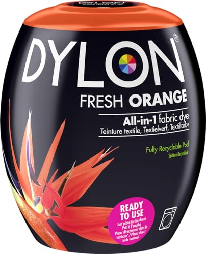 DYLON Waschmaschinen-Farbbehälter für Kleidung und Heimtextilien, frisches Orange von Dylon