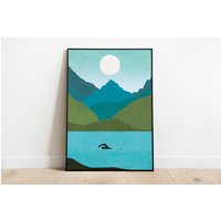 Wild Schwimmen Druck | Poster Geschenke Kunst Schwimmen-Druck von DylunioPrints