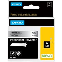 DYMO® Original IND-Schriftband für Rhino, Permanent Polyester - schwarz auf metallic von Dymo