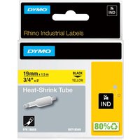 DYMO® Original IND-Heißschrumpfschlauch für Rhino, Polyolefin, schwarz auf gelb von Dymo