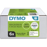 DYMO® Original Etikett für LabelWriter™, Vorteilspack, Versand - weiss - permanent haftend, 6 x 220 Etiketten von Dymo