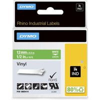 DYMO® Original IND-Schriftband für Rhino, farbiges Vinyl - weiss auf grün von Dymo