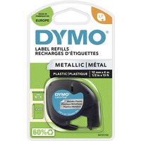 DYMO LT Schriftband Bandfarbe: Silber (metallic) Schriftfarbe: Schwarz 12mm 4m S0721730 von Dymo