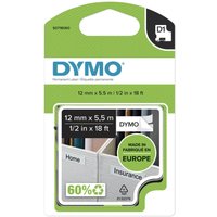 DYMO® Original D1-Schriftband "Hochleistung" für LabelManager™ 12mm x 5,5m - Polyester, permanent haftend - schwarz auf von Dymo