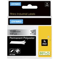 DYMO® Original IND-Schriftband für Rhino, Permanent Polyester - schwarz auf metallic von Dymo