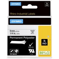 DYMO® Original IND-Schriftband für Rhino, Permanent Polyester - schwarz auf weiss von Dymo