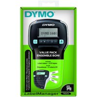 DYMO LabelManager 160 Value Pack inkl. 3x Standardetiketten 12mm schwarz auf weiß von Dymo