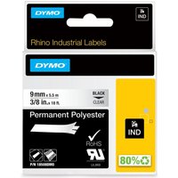 DYMO® Original IND-Schriftband für Rhino, Permanent Polyester - schwarz auf transparent von Dymo