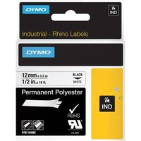 DYMO® Original IND-Schriftband für Rhino™ Permanent Polyester 12mm x 5,5m - schwarz auf weiss von Dymo