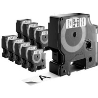 DYMO Schriftband 10er Set Kombi-Pack D1 2093098 Bandfarbe: Weiß Schriftfarbe:Schwarz 19mm 7m von Dymo