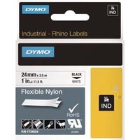 Dymo - Schriftband Band-B.24mm Band-L.3,5m flexibles Nylonband schwarz auf weiß - 1734524 von Singer