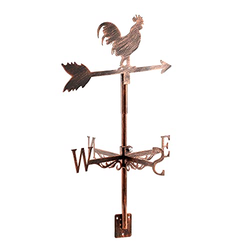 Dyna-Living Wetterhahn Windfahne Weather Cock Wetterfahnen Weather Vane Metall Cockerel Weathervane Retro Wind Vane Mini Hahn Wetterfahne fur Wind Direction Indicator und Roof Decoration von Dyna-Living